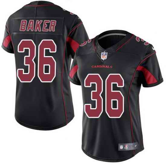 Nike Cardinals #36 Budda Baker Black Womens Stitched NFL Limited Rush Jersey